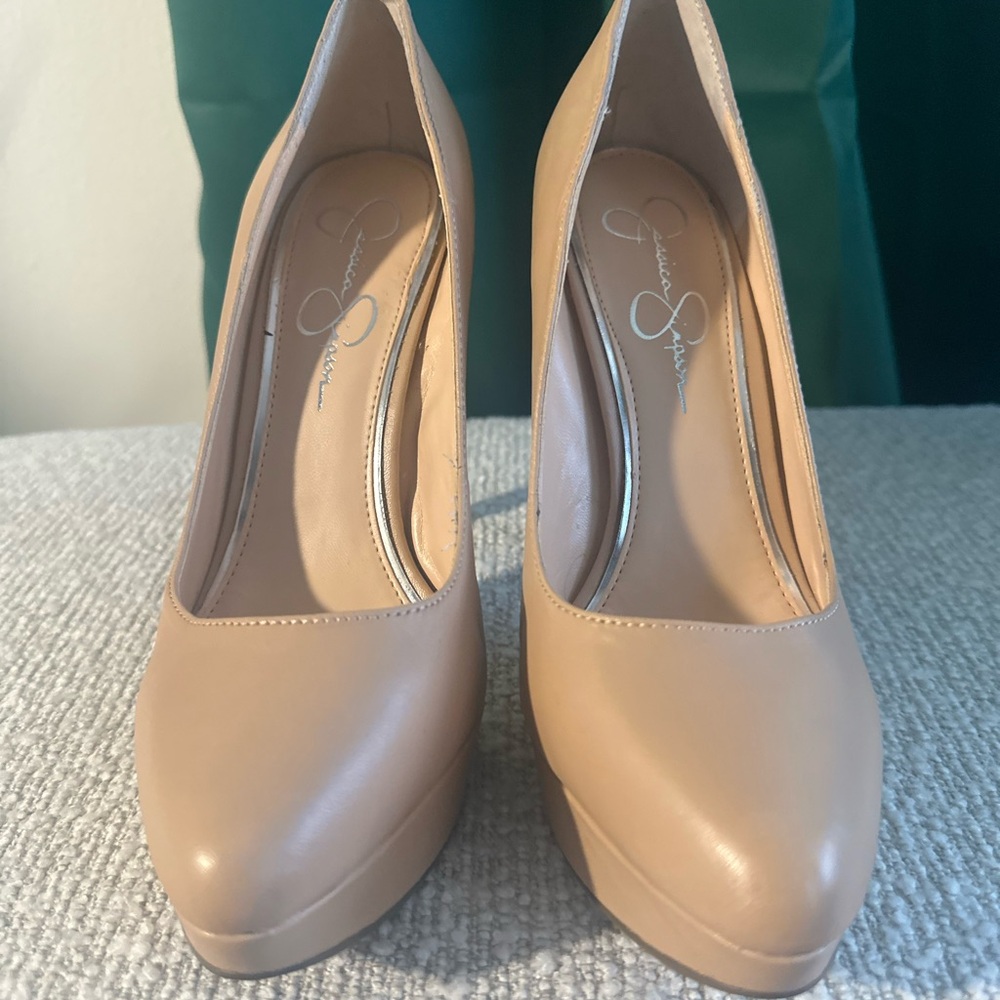 Jessica Simpson Beige Platform Heels